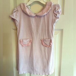 Baby Loren pink checkered dress. Size 5Y.